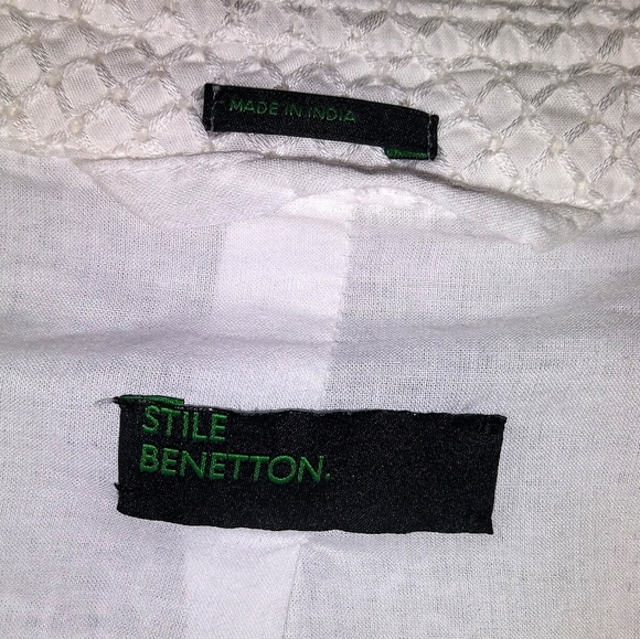 Stile Benetton | White Button Front Jacket Sz 6 - Picture 4 of 5